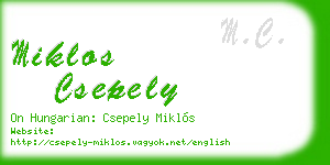 miklos csepely business card